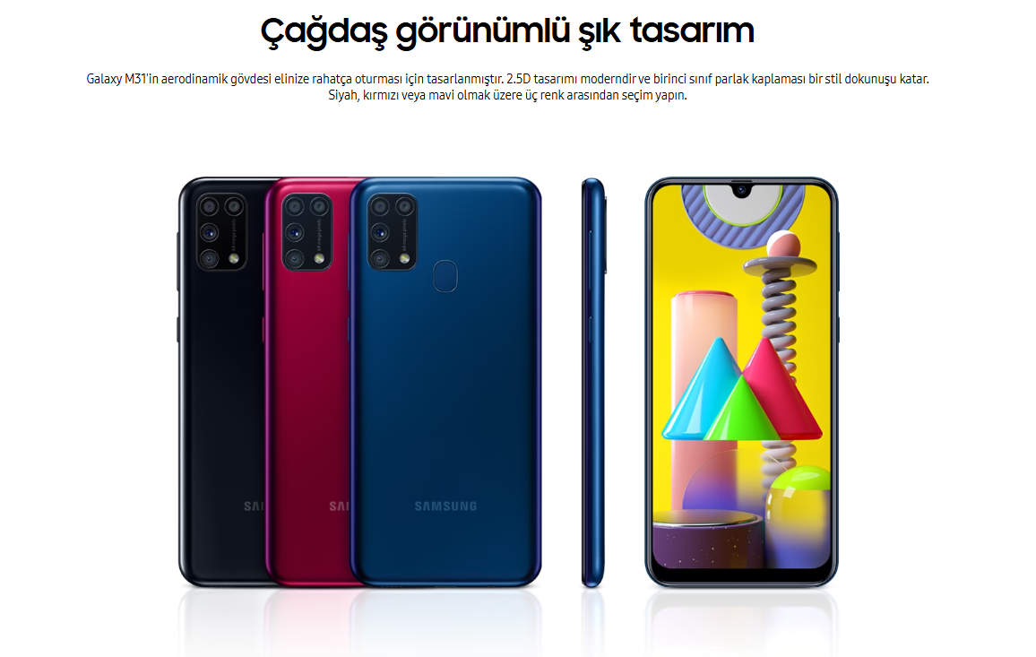 Yenilenmiş Samsung Galaxy M31 tasarım